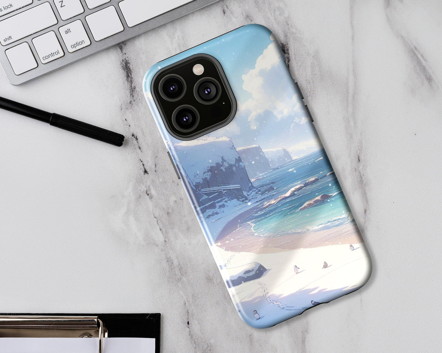 Beaches in anime style iPhone case