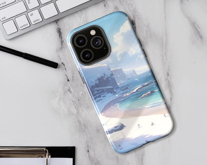 Beaches in anime style iPhone case