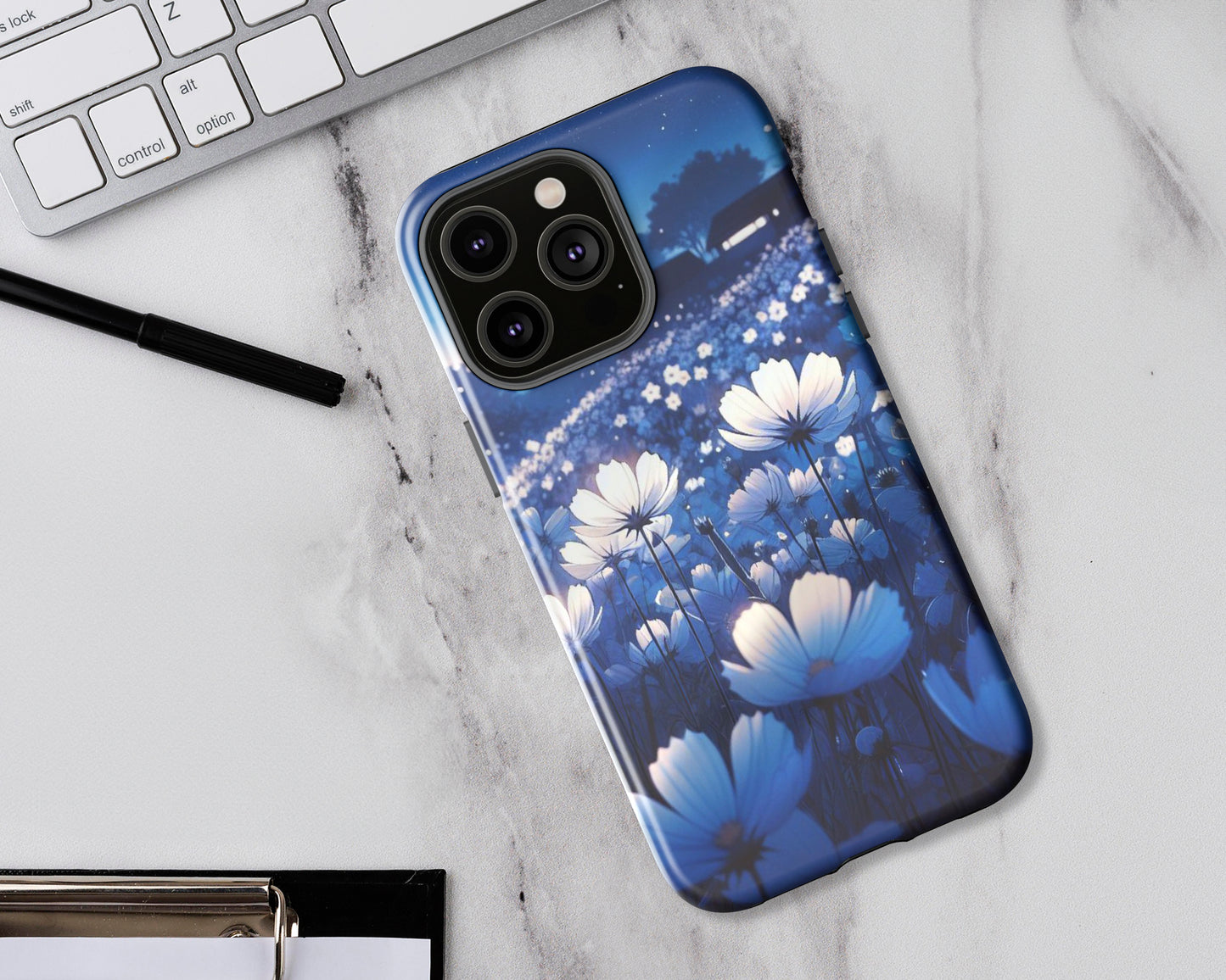 Flower fields in anime style iPhone case