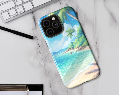 Beaches in anime style iPhone case