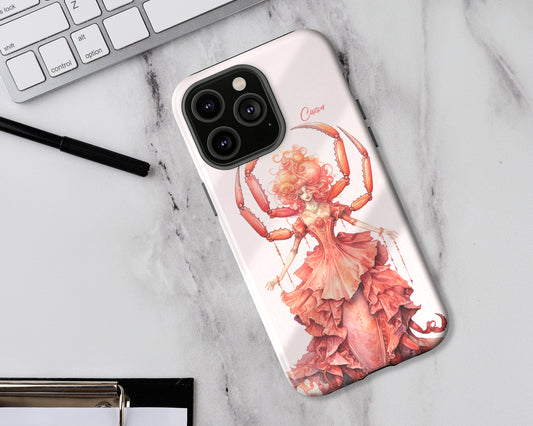 Cancer Zodiac sign watercolor Goddess iPhone case