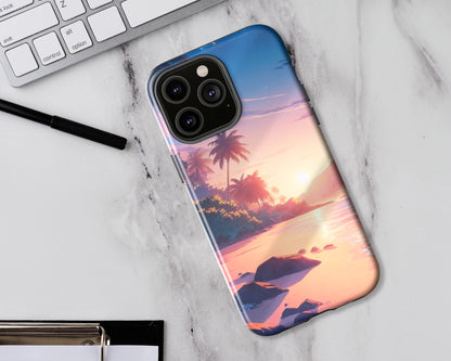 Beaches in anime style iPhone case