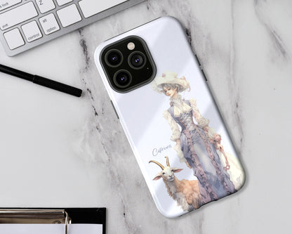 Capricorn Zodiac sign watercolor Goddess iPhone case