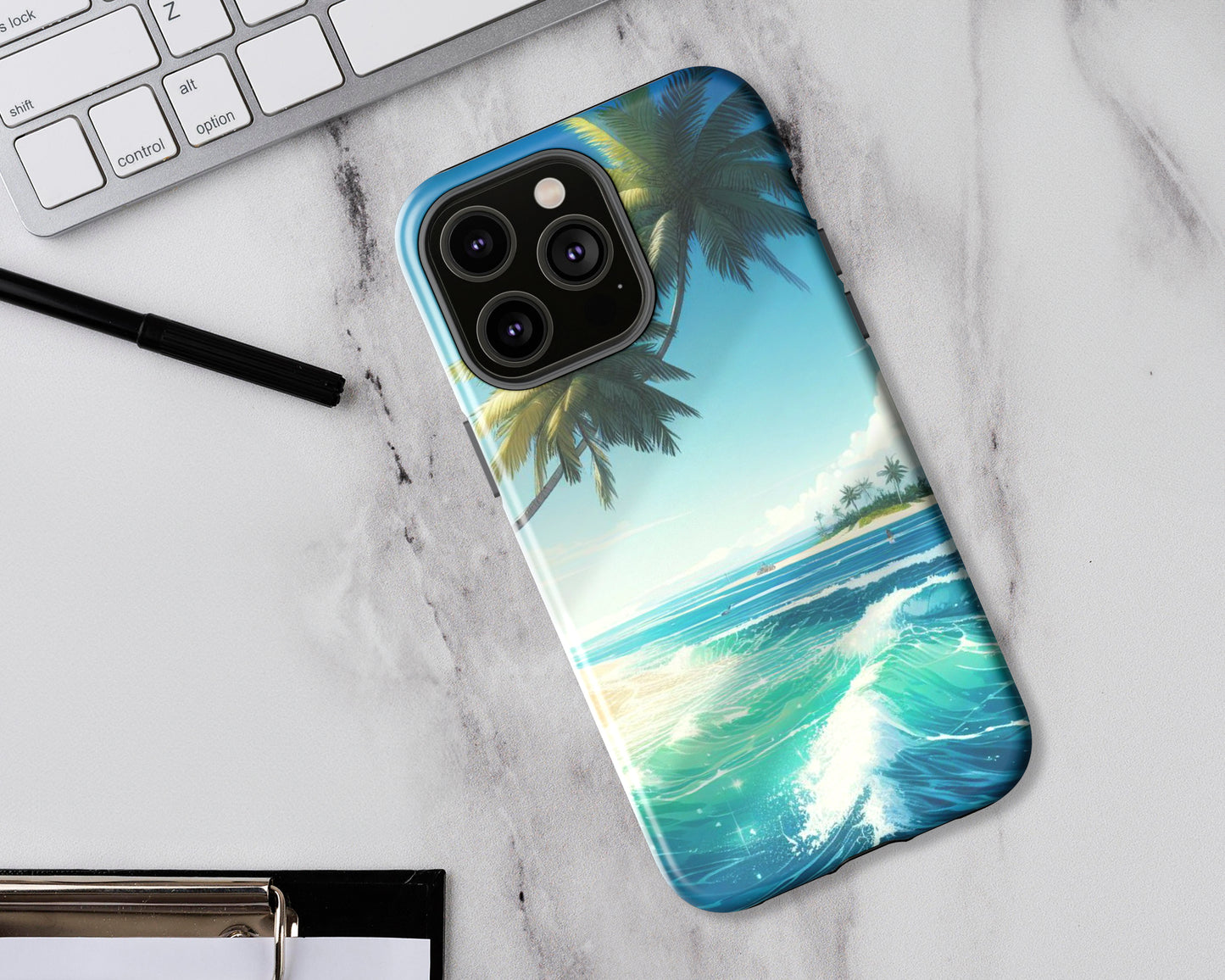 Beaches in anime style iPhone case