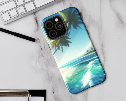 Beaches in anime style iPhone case