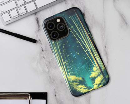 Bamboo forests in anime style iPhone case