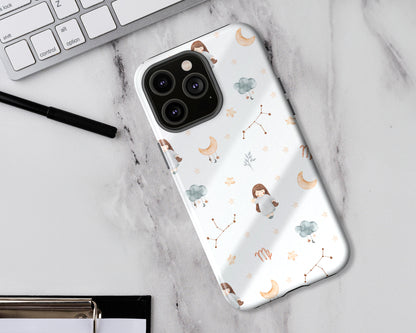 Virgo Zodiac sign watercolor baby pattern iPhone case