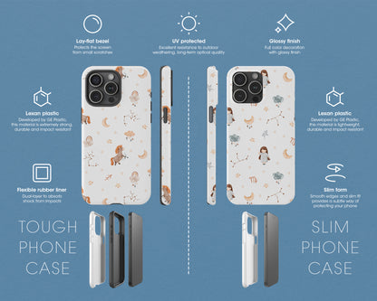 Zodiac sign watercolor baby patterns iPhone case