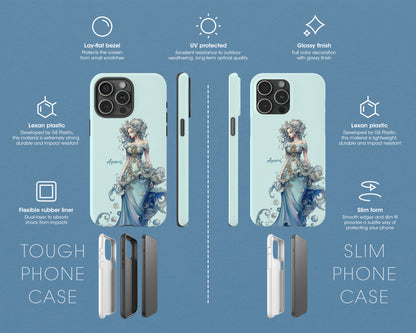 Aquarius Zodiac sign watercolor Goddess iPhone case