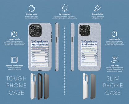 Capricorn Zodiac sign nutrition facts label iPhone case