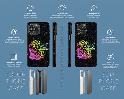 Capricorn Zodiac sign glowing starry sky iPhone case