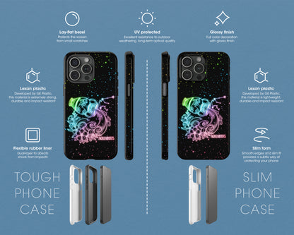 Aquarius Zodiac sign glowing starry sky iPhone case