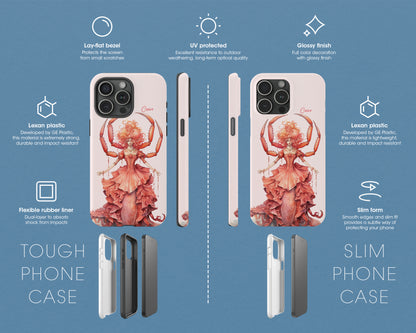 Cancer Zodiac sign watercolor Goddess iPhone case