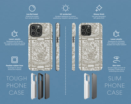 Cancer Zodiac sign line art card iPhone case