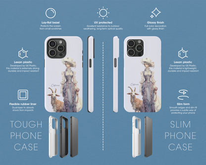 Capricorn Zodiac sign watercolor Goddess iPhone case