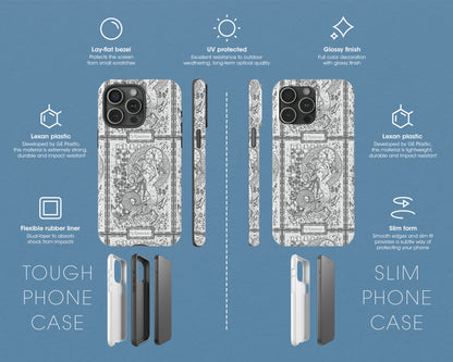 Capricorn Zodiac sign line art card iPhone case