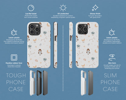 Virgo Zodiac sign watercolor baby pattern iPhone case