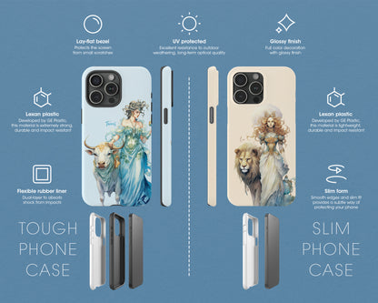 Zodiac sign watercolor Goddesses iPhone case