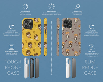 Zodiac sign cute cartoon girls iPhone case