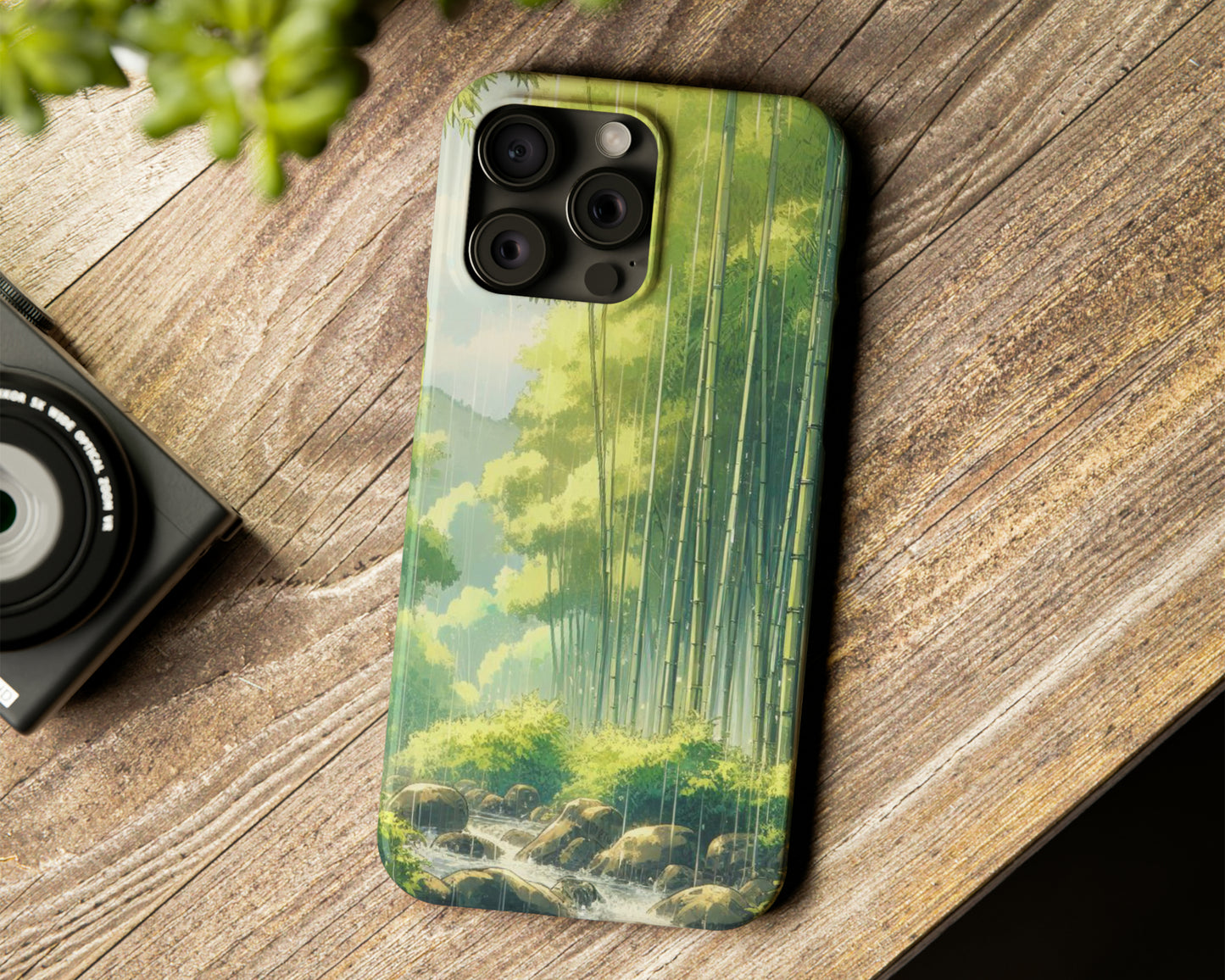 Bamboo forests in anime style iPhone case