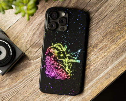 Zodiac sign glowing starry skies iPhone case