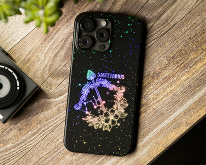 Zodiac sign glowing starry skies iPhone case