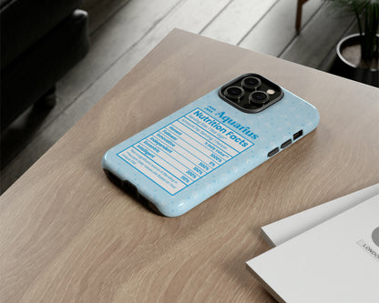 Aquarius Zodiac sign nutrition facts label iPhone case