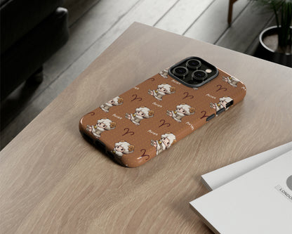 Aries Zodiac sign cute cartoon girl iPhone case