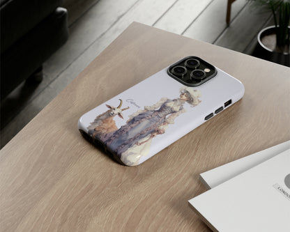 Capricorn Zodiac sign watercolor Goddess iPhone case