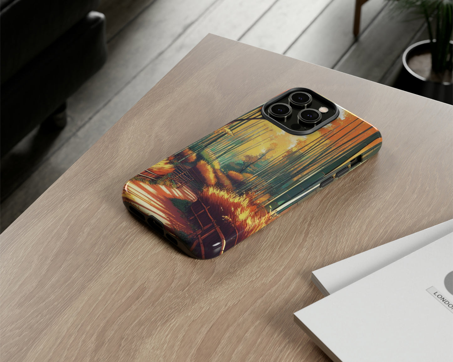 Bamboo forests in anime style iPhone case