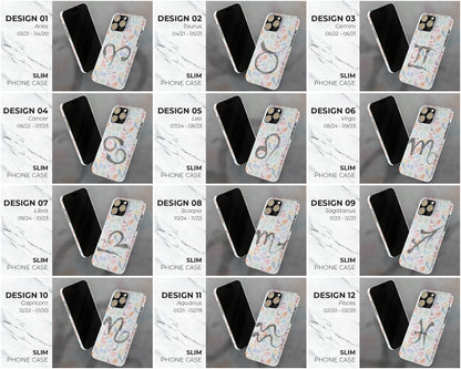 Zodiac sign colorful drawings on notebook iPhone case