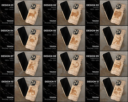 Zodiac ancient hieroglyphics on stone iPhone case