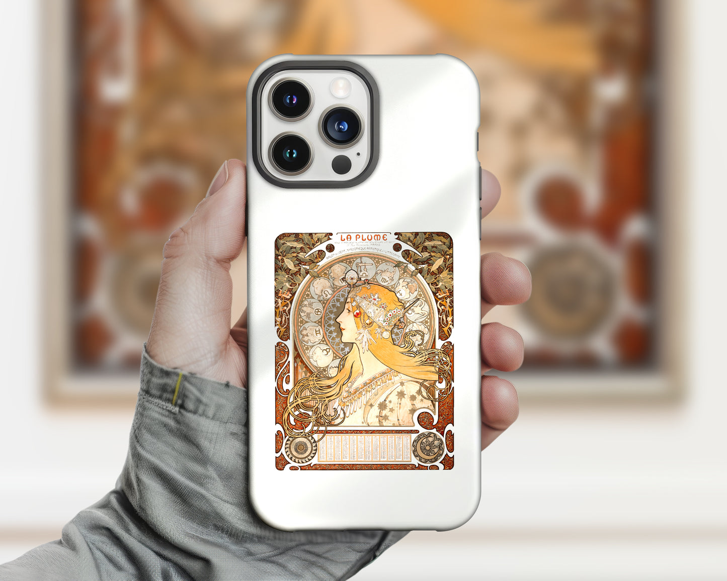 Alphonse Maria Mucha - Zodiaque (La Plume) iPhone case