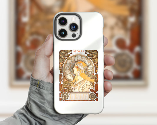 Alphonse Maria Mucha - Zodiaque (La Plume) iPhone case