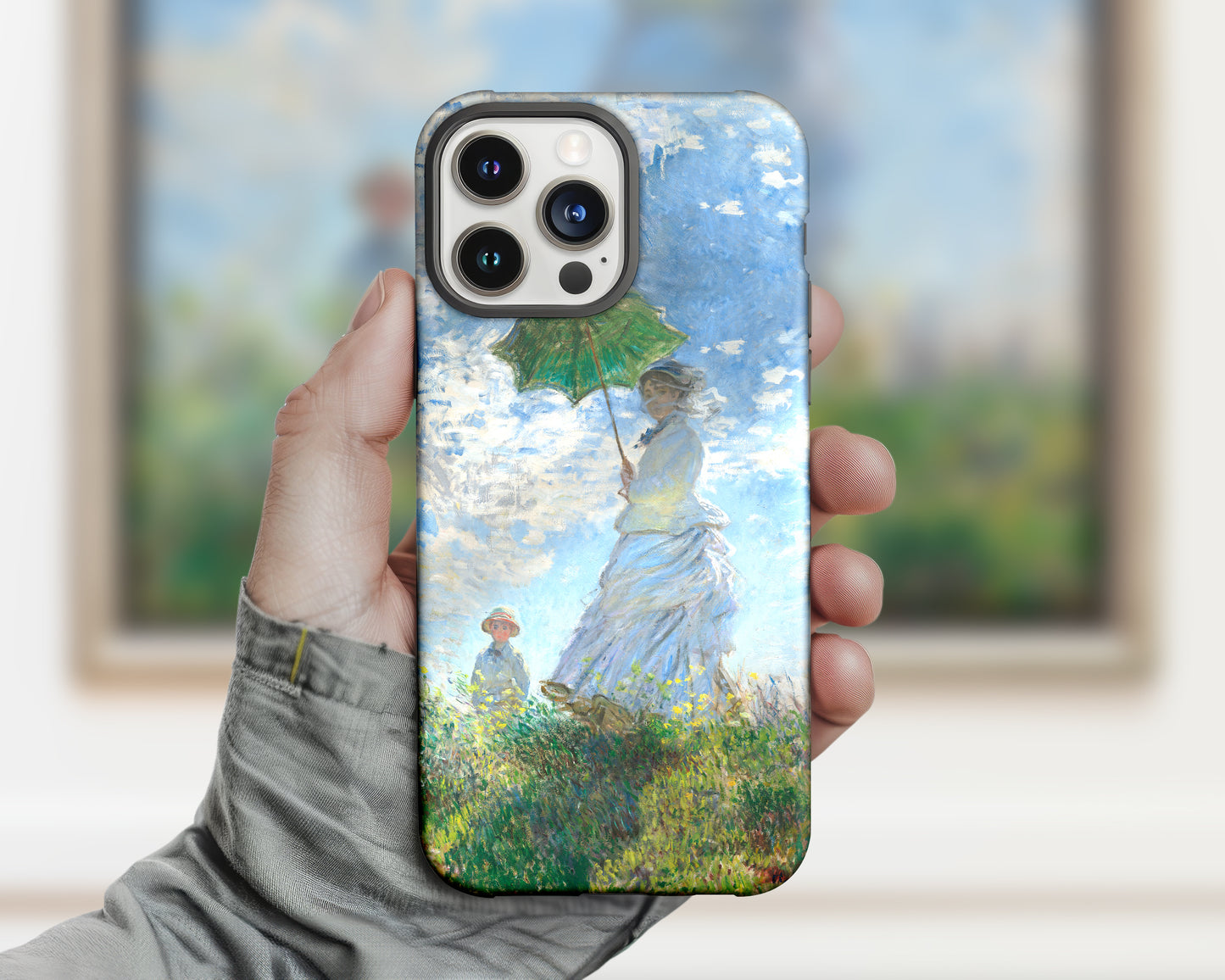 Claude Monet - Woman with a Parasol - Madame Monet and Her Son iPhone case