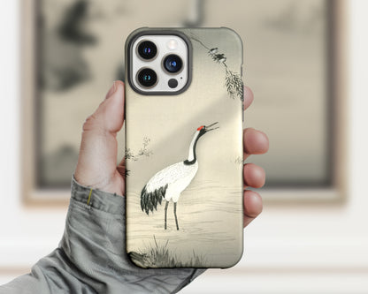 Kano Motonobu - A Traditional Portrait of a Beautiful Japanese Crane iPhone case