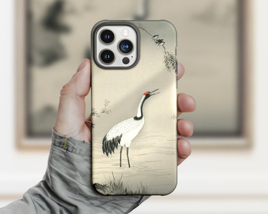 Kano Motonobu - A Traditional Portrait of a Beautiful Japanese Crane iPhone case