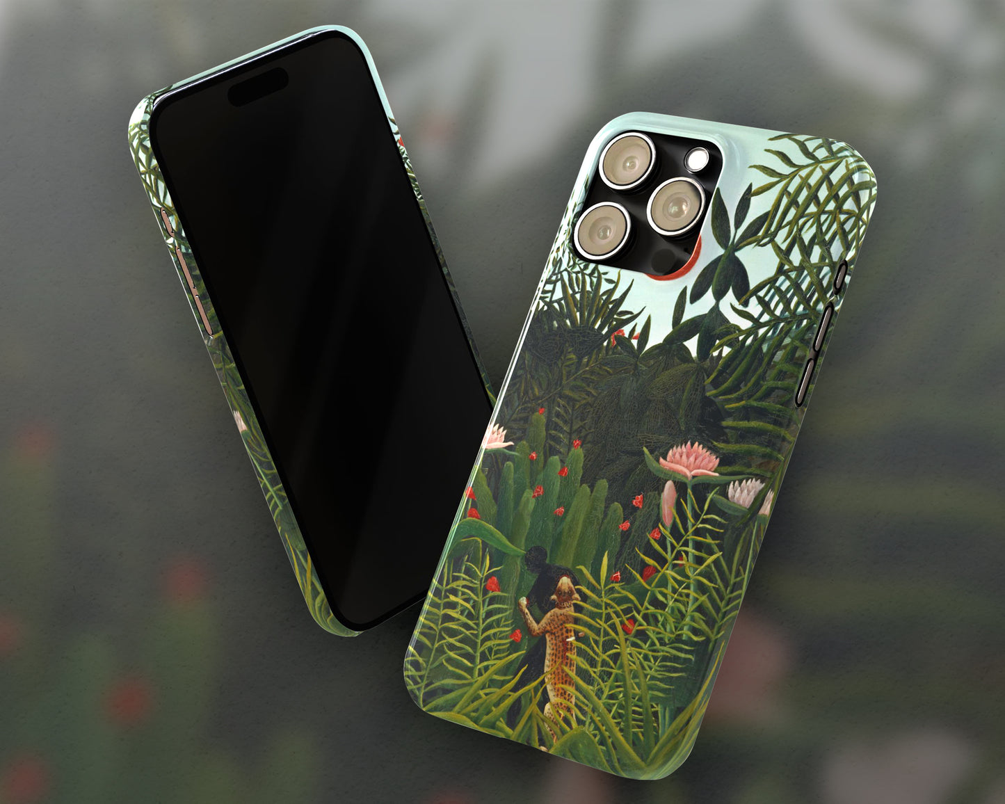 Henri Rousseau - Virgin Forest with Sunset iPhone case