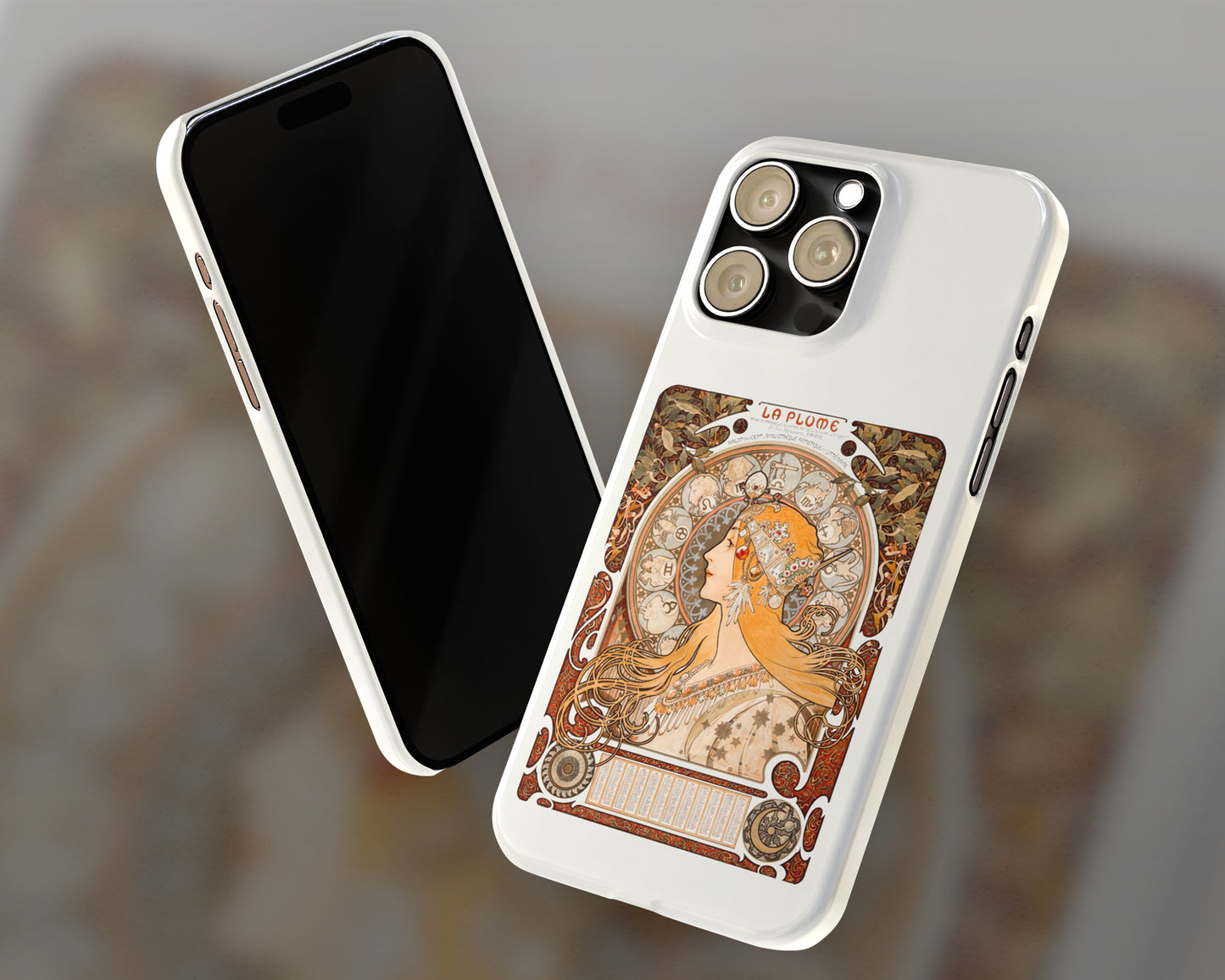 Alphonse Maria Mucha - Zodiaque (La Plume) iPhone case
