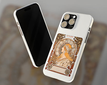 Alphonse Maria Mucha - Zodiaque (La Plume) iPhone case