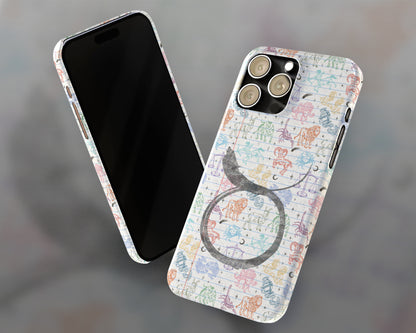 Taurus Zodiac sign colorful drawings on notebook iPhone case