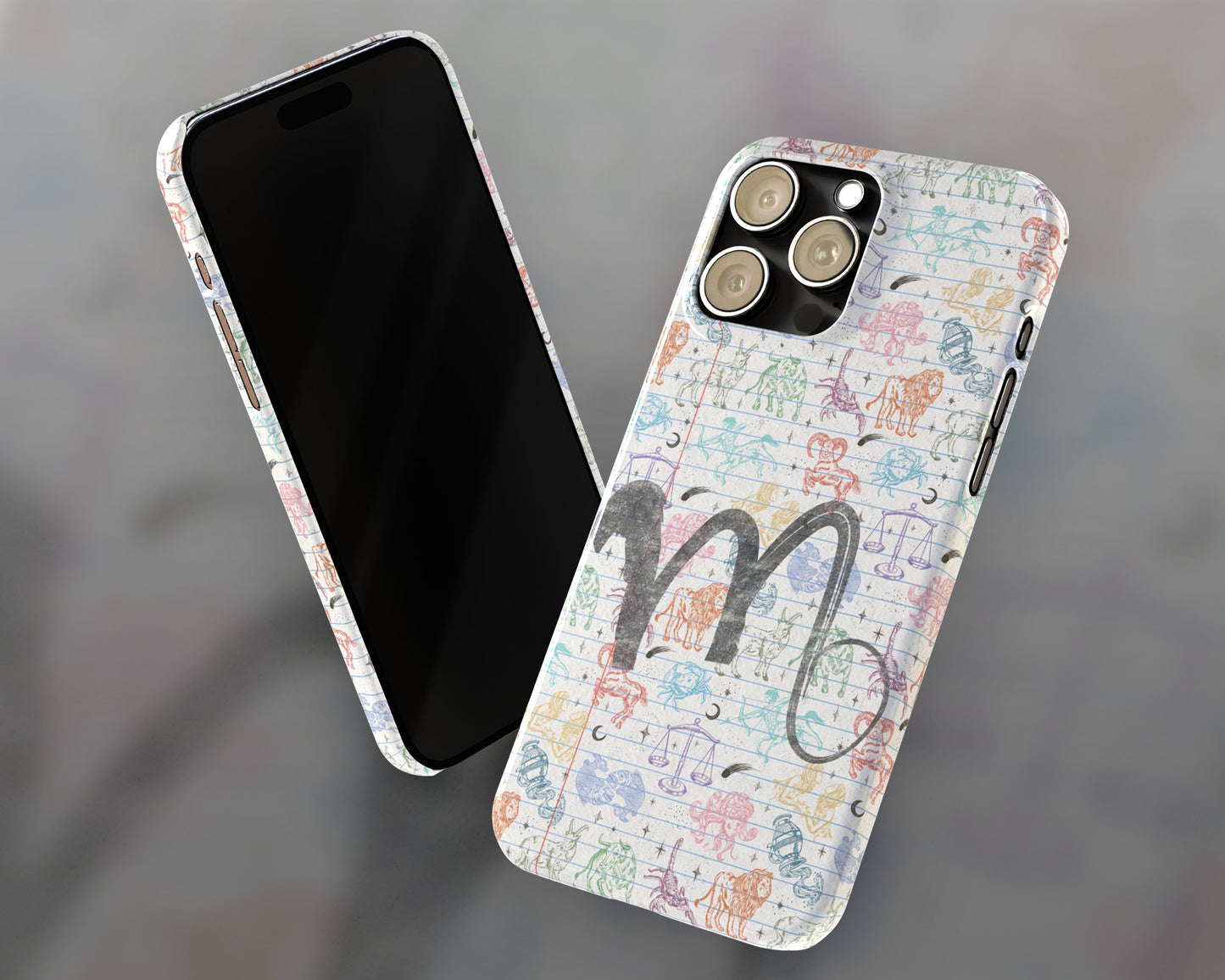 Virgo Zodiac sign colorful drawings on notebook iPhone case