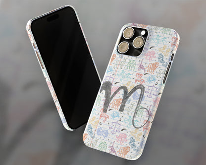 Virgo Zodiac sign colorful drawings on notebook iPhone case
