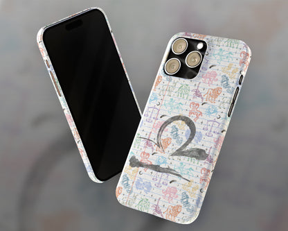Libra Zodiac sign colorful drawings on notebook iPhone case