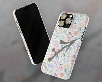 Sagittarius Zodiac sign colorful drawings on notebook iPhone case