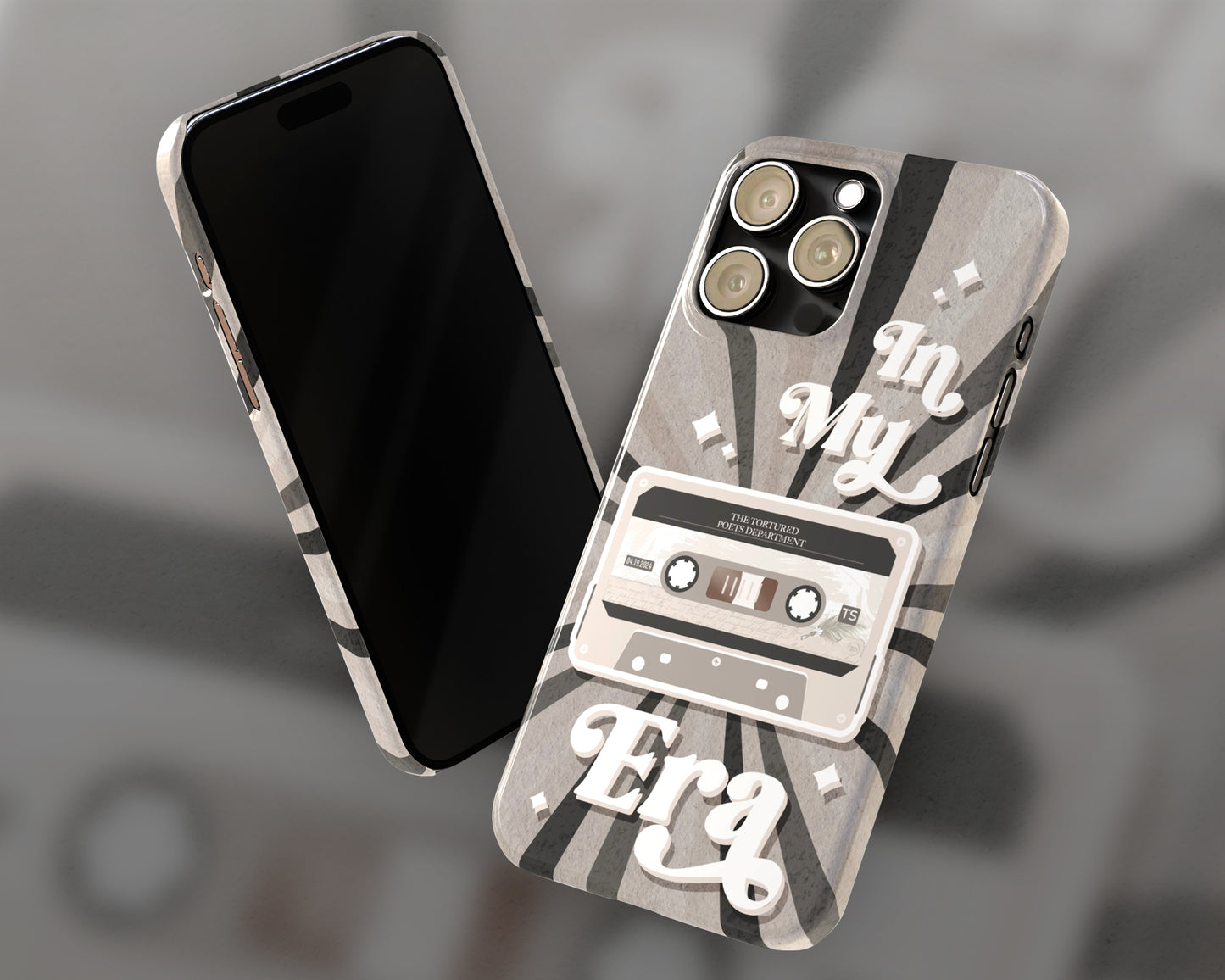 In my Tortured Poets era vintage cassette tape iPhone case