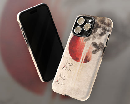 Katsushika Hokusai - Birds and Sunset iPhone case