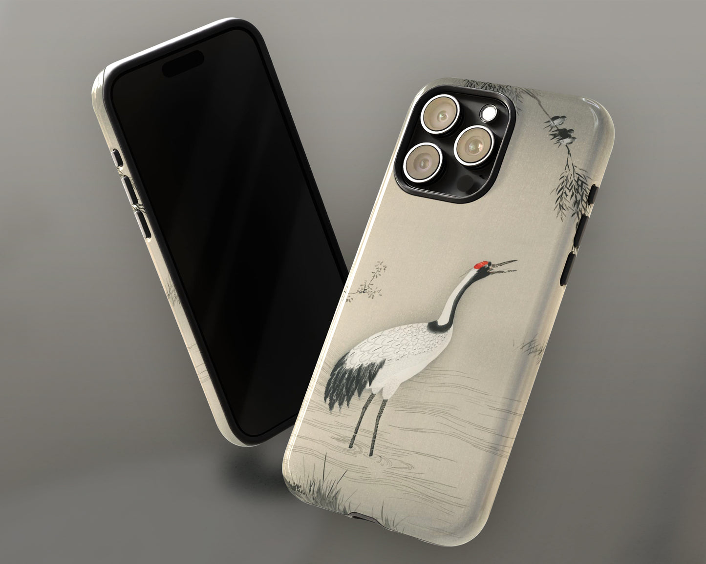 Kano Motonobu - A Traditional Portrait of a Beautiful Japanese Crane iPhone case