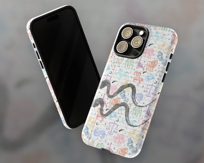 Aquarius Zodiac sign colorful drawings on notebook iPhone case