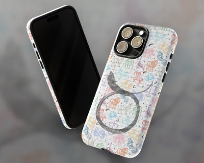 Taurus Zodiac sign colorful drawings on notebook iPhone case